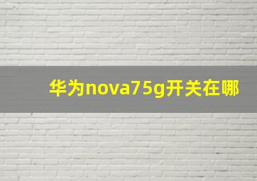 华为nova75g开关在哪