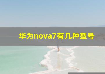 华为nova7有几种型号