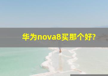 华为nova8买那个好?