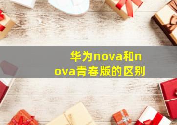 华为nova和nova青春版的区别