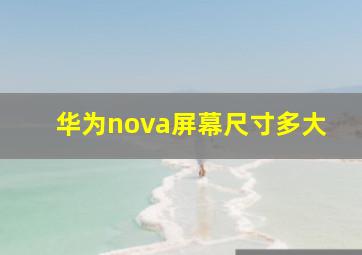 华为nova屏幕尺寸多大