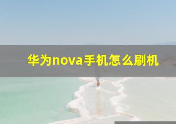 华为nova手机怎么刷机