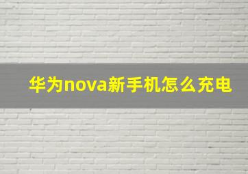 华为nova新手机怎么充电