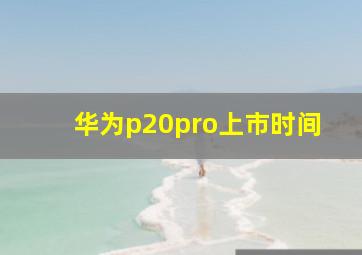 华为p20pro上市时间