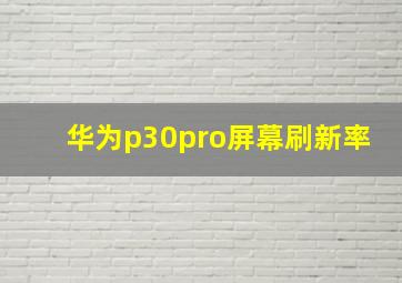 华为p30pro屏幕刷新率