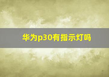 华为p30有指示灯吗