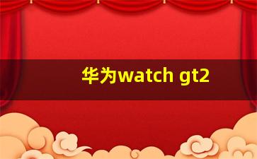 华为watch gt2