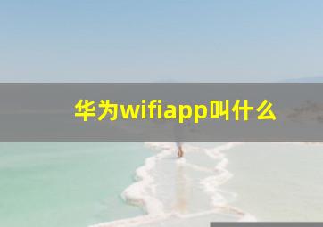 华为wifiapp叫什么(