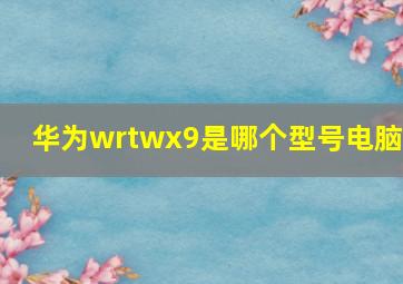 华为wrtwx9是哪个型号电脑?