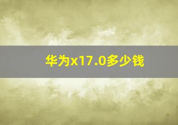 华为x17.0多少钱