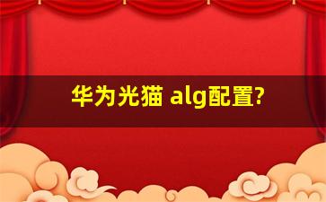 华为光猫 alg配置?