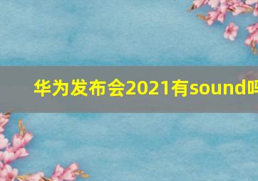 华为发布会2021有sound吗(