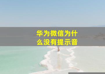 华为微信为什么没有提示音