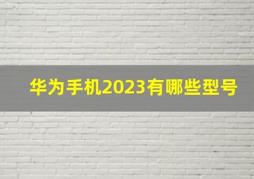 华为手机2023有哪些型号(