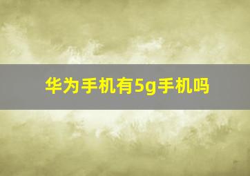 华为手机有5g手机吗