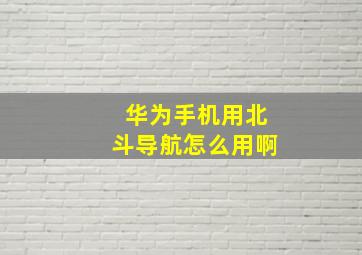 华为手机用北斗导航怎么用啊。