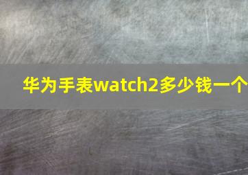 华为手表watch2多少钱一个