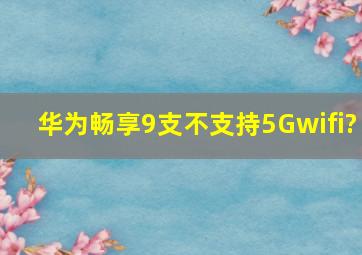 华为畅享9支不支持5Gwifi?