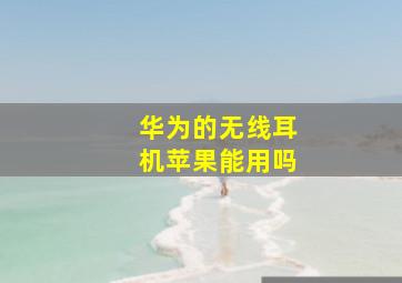 华为的无线耳机苹果能用吗