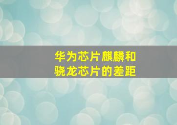 华为芯片麒麟和骁龙芯片的差距