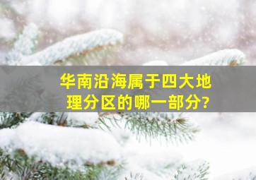 华南沿海属于四大地理分区的哪一部分?