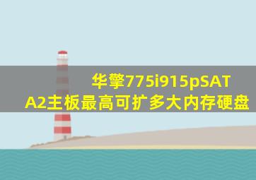 华擎775i915pSATA2主板最高可扩多大内存,硬盘