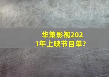 华策影视2021年上映节目单?