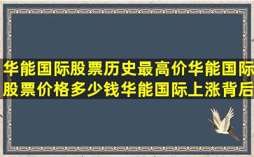 华能国际股票历史最高价(华能国际股票价格多少钱(华能国际上涨背后...