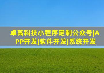 卓高科技小程序定制公众号|APP开发|软件开发|系统开发