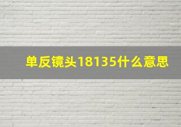 单反镜头18135什么意思