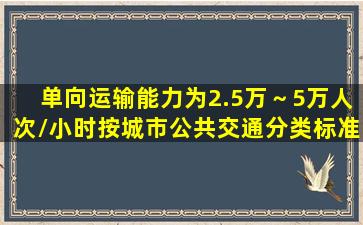 单向运输能力为2.5万～5万人次/小时,按《城市公共交通分类标准》...