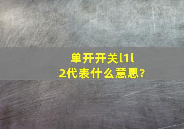 单开开关l1l2代表什么意思?