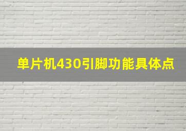 单片机430引脚功能具体点