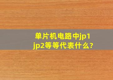 单片机电路中jp1,jp2等等代表什么?