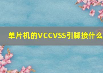 单片机的VCC、VSS引脚接什么?