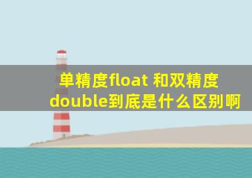 单精度float 和双精度double到底是什么区别啊