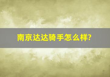 南京达达骑手怎么样?