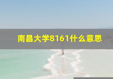 南昌大学8161什么意思