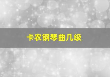 卡农钢琴曲几级