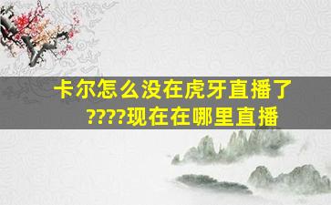 卡尔怎么没在虎牙直播了????现在在哪里直播