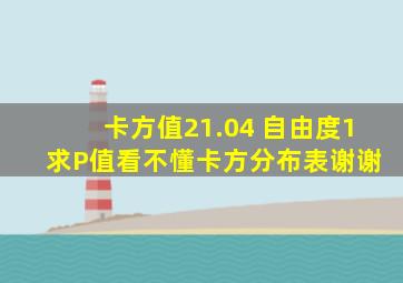 卡方值21.04 自由度1 求P值。看不懂卡方分布表。谢谢