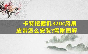 卡特挖掘机320c风扇皮带怎么安装?需附图解。