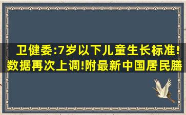 卫健委:7岁以下儿童生长标准!数据再次上调!附最新中国居民膳食指南