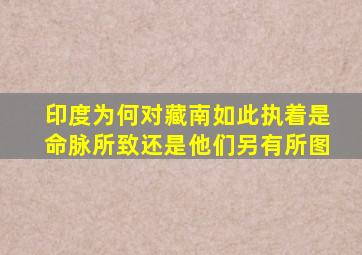 印度为何对藏南如此执着是命脉所致,还是他们另有所图