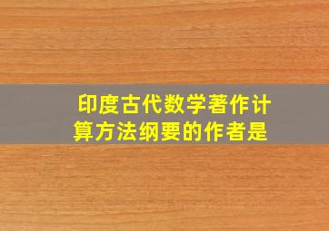 印度古代数学著作《计算方法纲要》的作者是( )