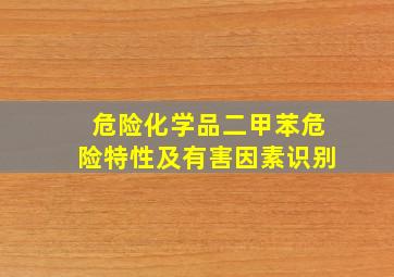 危险化学品二甲苯危险特性及有害因素识别