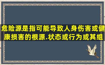 危险源是指可能导致人身伤害(或)健康损害的根源.状态或行为,或其组合...