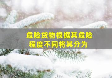 危险货物根据其危险程度不同,将其分为( )。