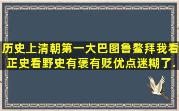 历史上清朝第一大巴图鲁鳌拜,我看正史,看野史,有褒有贬,优点迷糊了。...