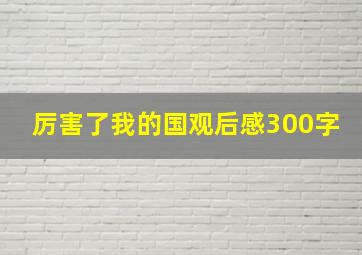 厉害了我的国观后感300字